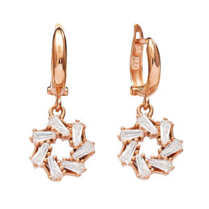 Pendientes Colgantes con Diseño de Baguette de Piedra Blanca, Joyería Turca Hecha a Mano al por Mayor, Plata de Ley 925 - Product Image 1