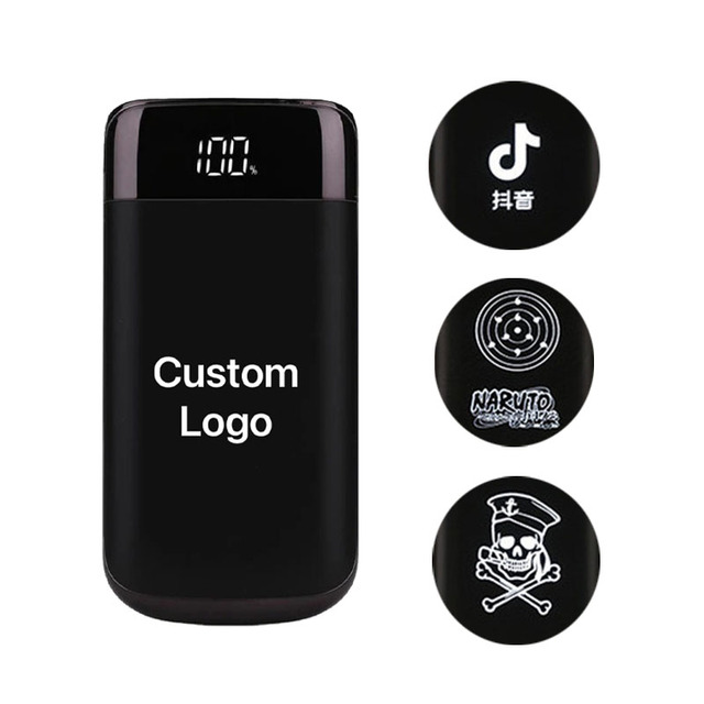 ABS Material OEM 10000 MAh Power Bank with Customized Luminous Logo Mobile Power for Business Promotion Gifts