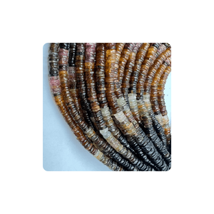 Venta al por mayor 7-10mm Natural Pink Multi turmalina Smooth Heishi Tier Shape Beads 14 pulgadas personalizado nueva fabricación de joyas - Product Image 4