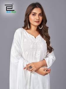 Le plus récent traditionnel 14Kg rayonne travail haut rayonne bas Nazneen Dupatta indien pakistanais vêtements dernière présentation en gros - Product Image 5