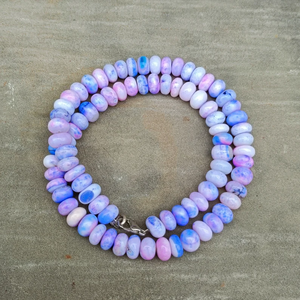 Collier de perles d'opale de lavande Candy Opal Multi Color Gemstone avec fermoir en argent sterling 925 Opal Gemstone Bijoux faits à la main - Product Image 5