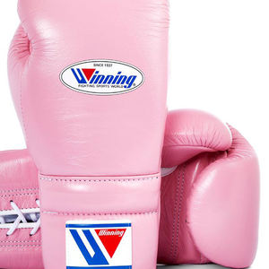 Pink Red Customizable High Quality <b>Moisture</b> Wicking Hook Loop Closure Boxing <b>Gloves</b> Genuine/Artificial Leather Wholesale Price - Product Image 6