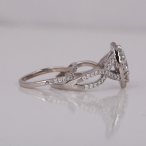 Marquise Cut Lab Grown Diamond Cluster Setting Engagement <b>Ring</b> With Round Cut Side Conflict Free Diamond <b>Ring</b> in 14KT Solid Gold - Product Image 4