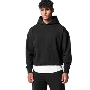Sweat-shirt à capuche vierge surdimensionné pour hommes, couleur unie, simple, logo personnalisé, haute qualité, lourd - Product Image 4