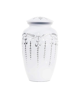 Urnes de crémation pour cendres humaines Urne funéraire pour homme adulte Fabriquée à la main-Urne abordable en forme de diamant pour graver les cendres (marguerite blanche) - Product Image 1