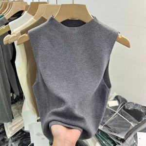 Solid <b>Knitted</b> <b>Waistcoat</b> Gilet Tank Ladies Top Crew Neck Sweater Sleeveless Vest High Quality Yoga Tank Top for <b>Women</b> MS-TT-020 - Product Image 6