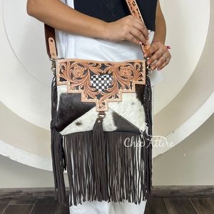 กระเป๋าถือผู้หญิงดีไซน์ลายตารางหนังวัวเป็นเครื่องมือสำหรับ2025สไตล์ใหม่ - Product Image 1