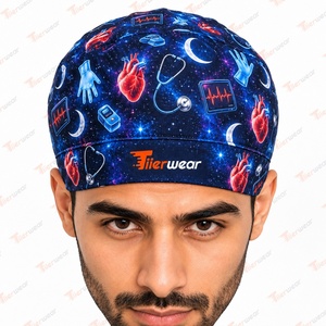 Casquettes chirurgicales pour hommes Tiierwear, sublimation, imprimées sur mesure, en tissu Oxford, respirantes, réglables, pour infirmiers et hôpitaux - Product Image 5