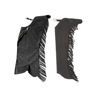 Cuissardes longues de cowgirl western sur mesure avec franges en cuir véritable, cuissardes complètes pour la sécurité à l'équitation, fermeture éclair