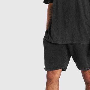 2025 lavado 100% algodón hecho conjunto de 2 piezas Camisetas cuello redondo y pantalones cortos conjuntos hechos en Pakistán alta calidad hombres verano conjuntos cortos - Product Image 5