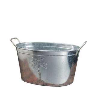 <b>Galvanized</b> Ice Bucket <b>Tubs</b> With Handles Portable High Demanding Metal Ice Buckets Shiny Attractive Finished Hot Selling - Product Image 2