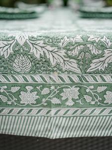 Nappe imprimée de bloc de main indien, nappes imprimées de bloc bleu, nappe de toile bleue de rectangle de longueur de plancher, couverture bleue - Product Image 2