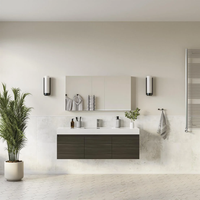 Meuble-lavabo en bois artisanal de style moderne avec tiroirs, design unique, prêt à assembler, montage facile