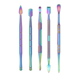 Empujador de Cutículas de Acero Inoxidable Reutilizable de Alta Calidad, Herramienta para Remover Esmalte de Gel, Multicolor, Doble Cara - Product Image 1