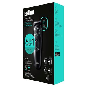 Tondeuse multifonction 6-en-1 série 3 3460 à batterie avec lame ultra-affûtée pour homme, pour barbe, oreilles et nez, autonomie de 50 minutes - Product Image 1