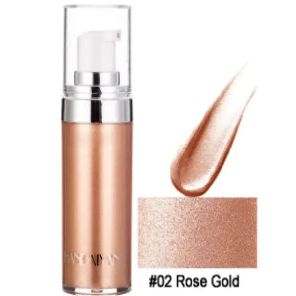 Высококачественный жидкий хайлайтер розовое золото для макияжа, индивидуальная этикетка, индивидуальный логотип, крем для лица и тела, доступен оптом