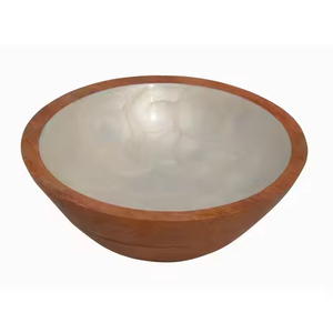 Cuencos de frutas superiores Arte original pintado a mano Hecho de madera de mango natural con incrustaciones de esmalte debido a cuencos ligeros de madera natural - Product Image 5