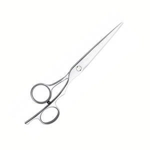 Tijeras profesionales de peluquería de peluquero de 6 pulgadas, hoja de acero inoxidable pulido con espejo con reposapiés fijo - Product Image 2