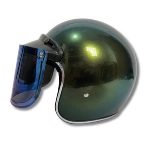Alta calidad nuevo CRX Bogo-X camaleón verde brillante Retro cara abierta DOT aprobado ABS casco de motocicleta forro de espuma para adultos - Product Image 6
