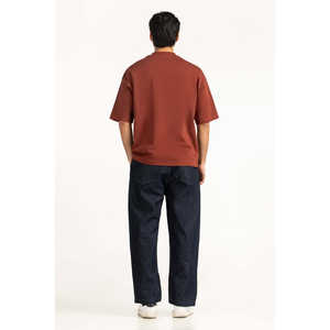 Camisetas de Verano para Hombre, 100% Algodón, Corte Holgado, Manga Corta, Color Paprika Ahumado, Tejido de Punto, MN-TS-SS26-004-C - Product Image 5