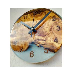 Reloj de decoración de pared de madera y resina para sala de estar, Relojes de pared de resina con textura de madera Natural para el hogar al mejor precio, lo último - Product Image 5