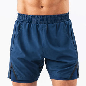 Vente en gros de shorts de gym de haute qualité pour hommes, nouveau design extensible dans les 4 sens, respirant, séchage rapide, taille moyenne, style décontracté, gris uni - Product Image 5