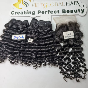 Venta al por mayor birmano rizado vietnamita virgen camboyano extensiones de cabello cutícula alineada 100% mechones de cabello humano sin procesar crudo - Product Image 3