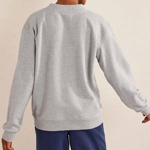 Ropa de calle nueva sudadera personalizada con hombros descubiertos sudadera informal de manga larga con cuello ancho y hombros descubiertos sudadera de mujer con estampado de logotipo personalizado - Product Image 6