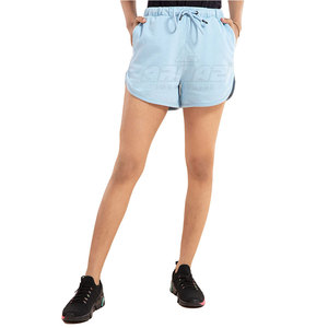 Pantalones cortos de mezcla de algodón para mujer con cintura con cordón y pantalones cortos informales cómodos de estilo veraniego relajado para mujer - Product Image 1