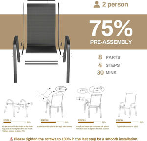 Modern Design Lightweight <b>Mesh</b> Dining Chair Comfortable Outdoor Patio <b>Garden</b> Balcony Furniture Steel Frame Stackable for - Product Image 5