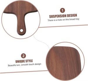 Planche à découper en bois naturel avec poignée intégrée et trou de suspension, plateau à pain écologique, compatible lave-vaisselle - Product Image 4
