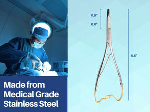Portaagujas Manual Olsen Mathieu Hegar 2 en 1, Tijeras con Filos de Corte de Carburo de Tungsteno y Acero Inoxidable para Cirugía General - Product Image 6