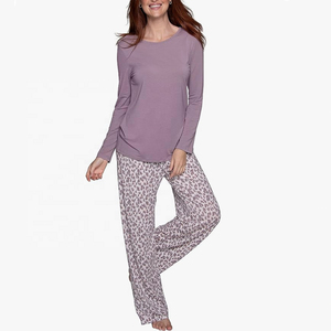 Conjuntos de pijamas de mujer de tamaño de fabricante, ropa de dormir de salón, tela de gofre sólida, suave, transpirable, algodón, poliéster, patrón sólido - Product Image 6