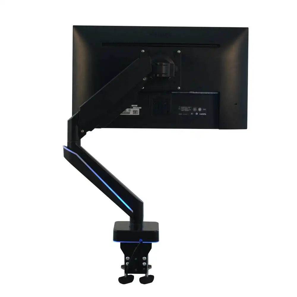 Height Adjustable Single rgb Gas Spring monitor desk mount arm with 360 degrees rotatable