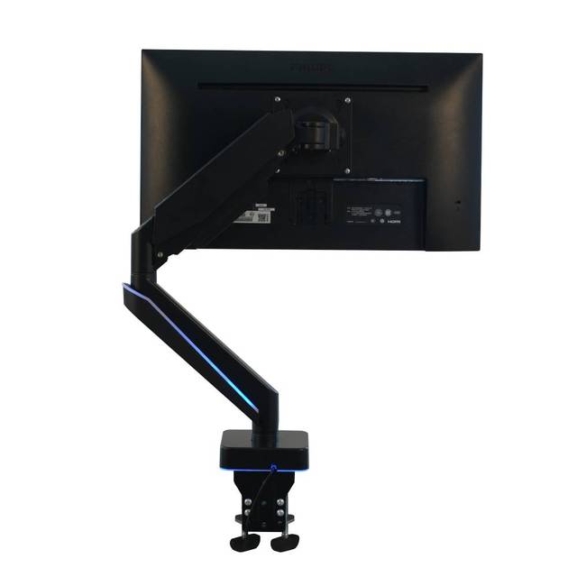 Height Adjustable Single Rgb  Gas Spring Monitor Desk Mount Arm with 360 Degrees Rotatable