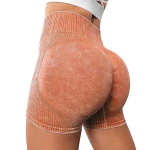 Women's High Waist Quick Dry Yoga <b>Shorts</b> Elastic Waist Honey Butt Seamless <b>Tight</b> Butt Three Point Fitness Pants for Boxing - Product Image 4