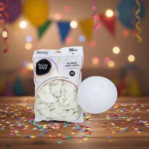 Globos de Látex Party Love 30cm R12 Blancos Biodegradables 50 Unidades - Product Image 3