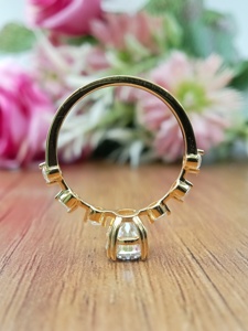 Anillo de Diamante Moissanite de Lujo Personalizado, Plata 925/Oro Blanco de 10K, 14K, 18K, Anillo de Bodas con Engaste Pavé, Idea de Regalo Moderna - Product Image 6