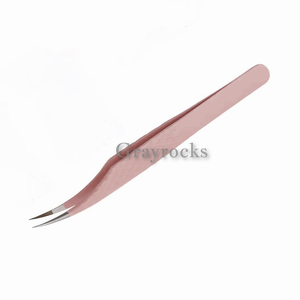 Pinzas de extensión de pestañas con punta de fibra de acero inoxidable de etiqueta privada - Product Image 4