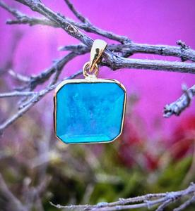 925 Sterling Silver Colombian Emerald Gold Plated Pendant Beautiful Women Pendant . - Product Image 1