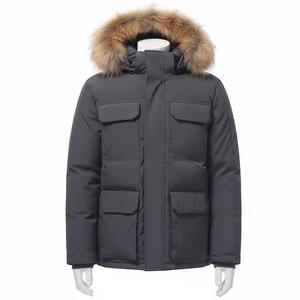 Custom winter snow jackets for man parkas para Breathable Fur Wolf Fur Puffer <b>Down</b> Filled Quilted Men Parka Wholesale Rate - Product Image 1