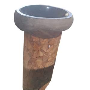 Lavabo de salle de bain de luxe minimaliste en marbre II, fait à la main, design moderne, Indonésie - Product Image 5