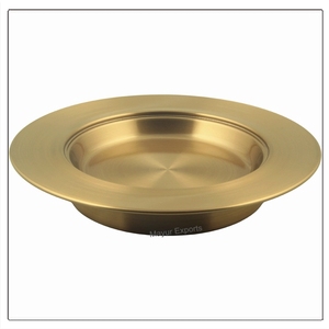 Ensemble de plateaux de communion en acier inoxydable, 5 plateaux de communion avec couvercle, 3 assiettes à pain avec couvercle, finition dorée, modèle Mayur Exports 9259 - Product Image 4