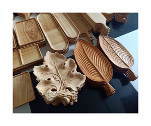 Bandeja de madera rústica Plato de comida caliente Forma y tamaño personalizados Bandeja de madera fuerte para servir hecha de varios tipos de madera natural maciza - Product Image 4