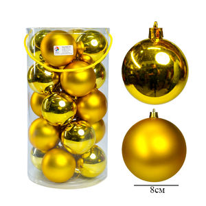 เครื่องประดับคริสต์มาสทำจากพลาสติกคุณภาพสูง8ซม. ผสมเนื้อเนียนและด้าน20ชิ้น (50/50) | เครื่องประดับที่หรูหรา - Product Image 4