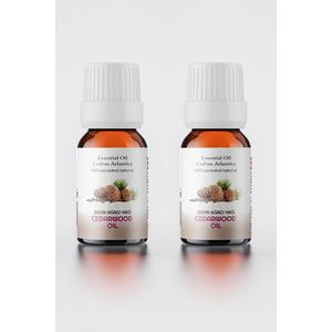 Ensemble de 2 Huiles Essentielles de Bois de Cèdre 100% Naturelles Pures 2x10ml Volume Fabriqué en Turquie Taille Unique - Product Image 1