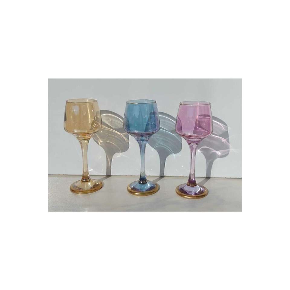 Colorful 6-Person Coffee Water Glass Goblet