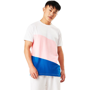 เสื้อยืดคอตตอนบล็อกสีแบบกำหนดเอง แขนสั้น คอกลม ยูนิเซ็กซ์ สไตล์ลำลอง แฟชั่นสตรีทแวร์ - Product Image 4