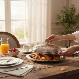 ถาดเสิร์ฟโบราณรูปเรือขนาดใหญ่ ฝาปิดปักลายทองแดง ทำจากสแตนเลส ปลอดภัยสำหรับอาหาร ใช้สำหรับเสิร์ฟอาหาร ของตกแต่งสไตล์โบราณ - Product Image 3