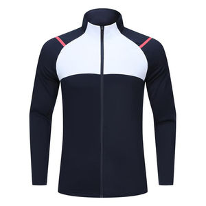 Hot Sale Black With Red Full Zipper Soccer Jacket Coat High Quality <b>Football</b> Outdoor Training Soccer <b>Football</b> Jacket - Product Image 4